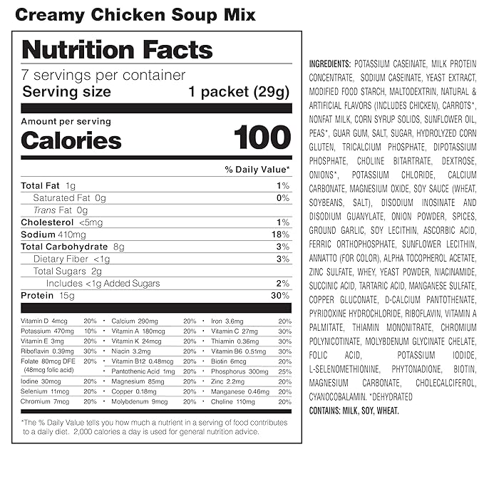 HMR Creamy Chicken Soup Mix | Instant Lunch or Dinner to Support Weight Management | Easy to Make | 15 grams of Protein | Low Calorie Food | Triple Pack, 7 Single Serve Packets per Box-FlexoryFit