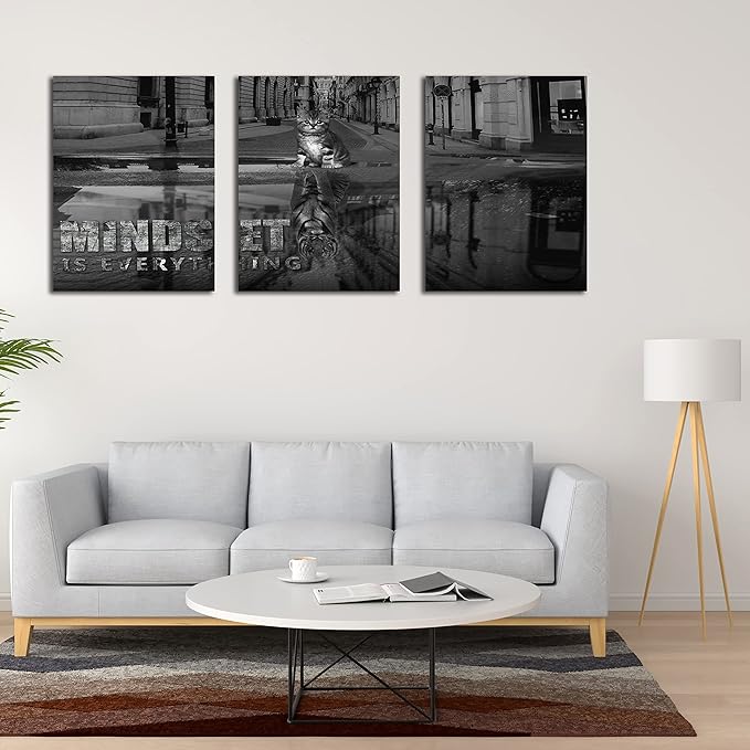 3 Panels Motivational Canvas Wall Art Inspirational Wall Art Entrepreneur Quotes Poster Print Artwork Painting Picture for Framed Home Decoration Living Room office bedroom 36''W x 16''H-FlexoryFit