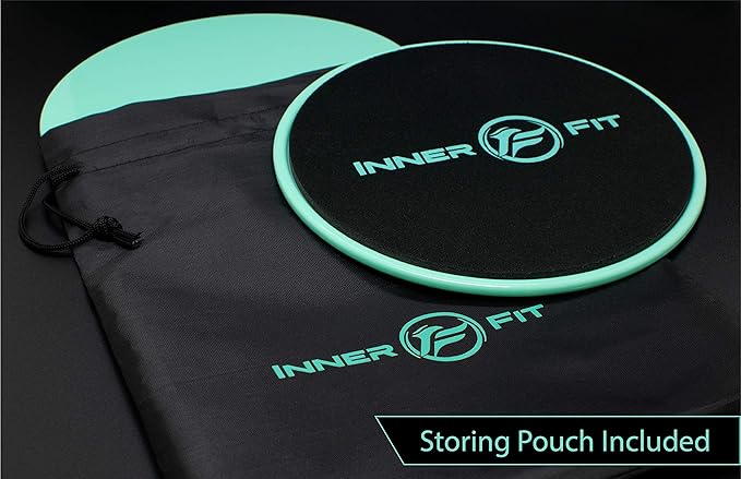 InnerFit Core Sliders for Working Out - Set of 2 Dual Sided Exercise Sliders Fitness Discs - Durable Strength Slides Suitable for Carpets and Hardwood Floors-FlexoryFit