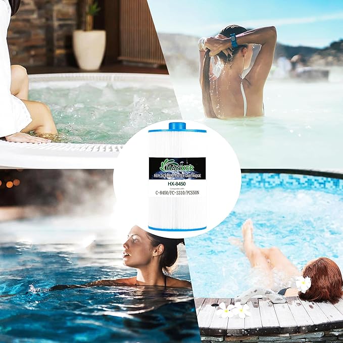 C-8450 Spa Filter Cartridge Replaces for Filbur FC-3310, PCS50N, 100593, 3301-2261, 80501 Maax Spas/Coleman Spas, 50 sq.ft Hot Tub Filter, 2 Pack