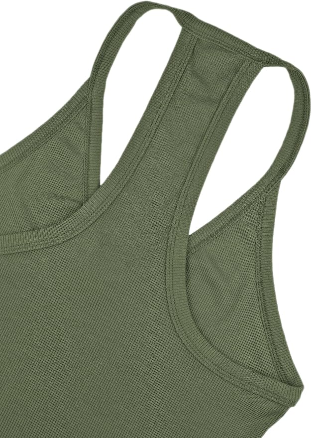 iGENJUN Workout Tops for Women Racerback Basic Tank Summer 2025 Camisole V Neck Slim Fit Ribbed Sleeveless-FlexoryFit