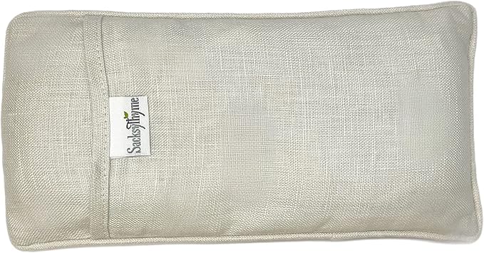 Organic Linen Eye Pillow - Lavender & Flaxseed for Relaxation, Yoga, Stress Relief - Microwavable Heating Pad & Cool Compress - Made in USA - Gifts for Meditation-FlexoryFit