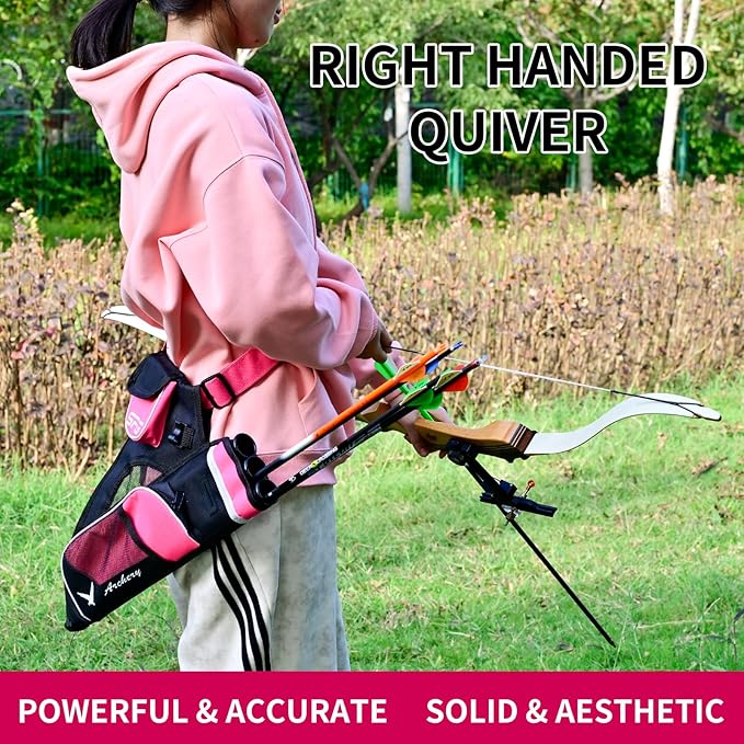 SOPOGER Archery Hip Quiver for Arrows - 3 or 4 Tube Bow Belt Quiver Waist Hanged for Youth Teens Adults Compound Bow Recurve Bow Target Shooting