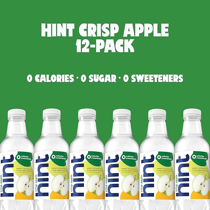 Hint Fruit-Infused Bottled Water, Crisp Apple - Sugar Free Flavored Water with Zero Calories, Naturally Flavored, and No Artificial Sweeteners - 16 Fl Oz (Pack of 12)-FlexoryFit