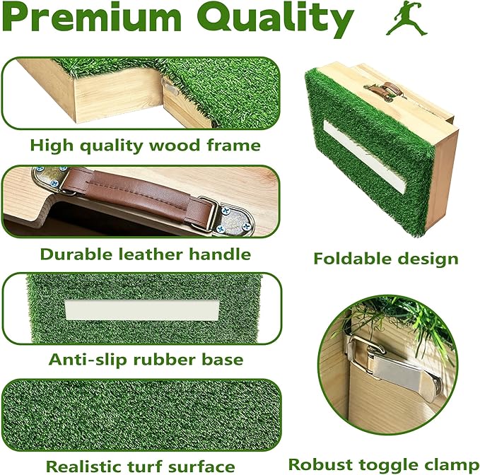 PROLEE Pitching Mound, 6.5 Inch Pitchers Mound with Antifade Turf, Pitching Mounds for Baseball, Portable Design with Easy Carrying