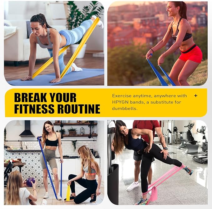 Resistance Bands, Exercise Bands, Physical Therapy Bands for Strength Training, Yoga, Pilates, Stretch Elastic Band with Different Strengths, Workout Bands for Home Gym-FlexoryFit