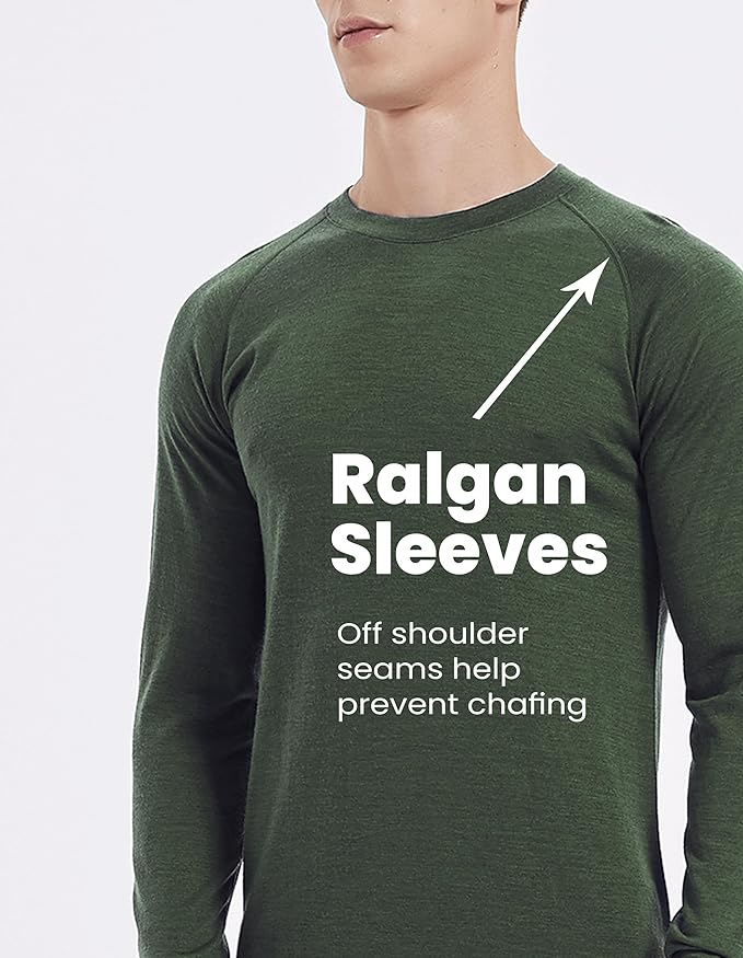 Iguana Mens 100% Merino Wool Base Layer Sets for Ski Lightweight Thermal Underwear-FlexoryFit