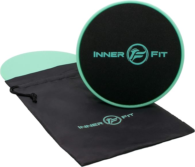InnerFit Core Sliders for Working Out - Set of 2 Dual Sided Exercise Sliders Fitness Discs - Durable Strength Slides Suitable for Carpets and Hardwood Floors-FlexoryFit