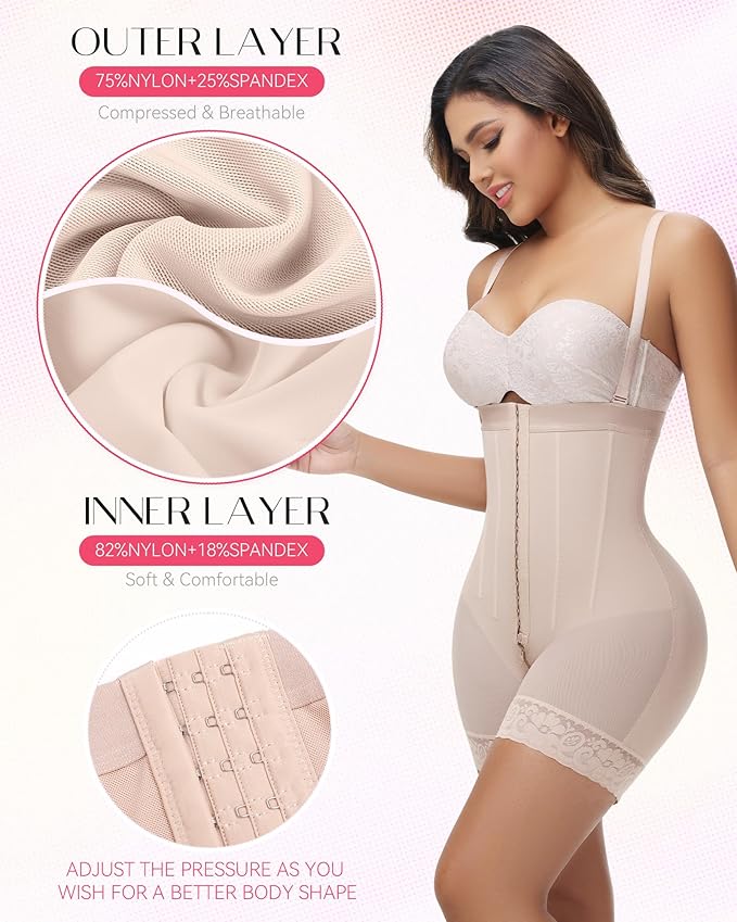 SHAPSHE Faja Colombianas Moldeadoras Body Shaper Strapless Shapewear Stage High Compression Garment Butt Lifter Tummy Control