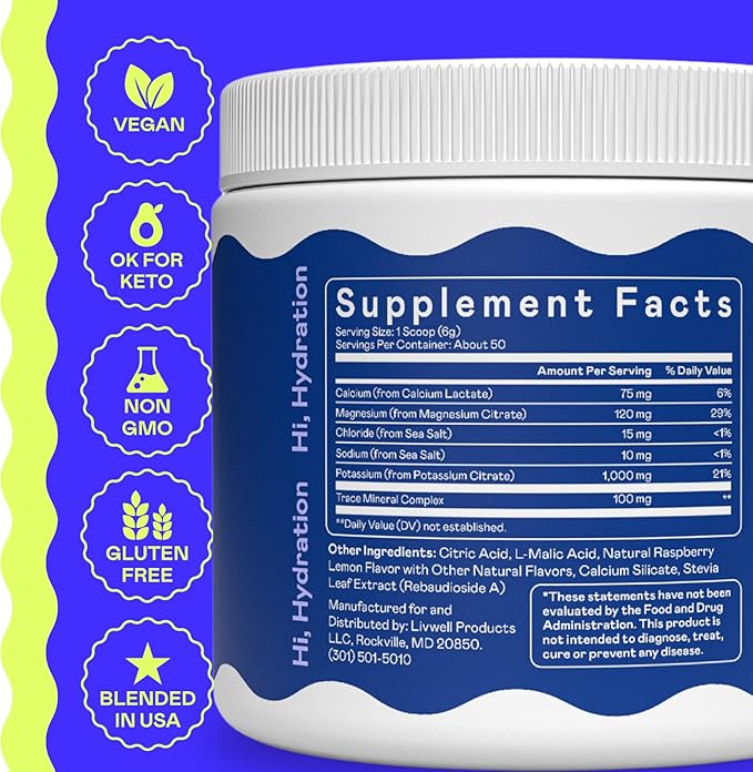 Hi-Lyte Keto K1000 Electrolyte Powder | Raspberry Lemon | Hydration Supplement Drink Mix | Boost Energy & Beat Leg Cramps | No Sugar, No Maltodextrin | 50 Servings-FlexoryFit
