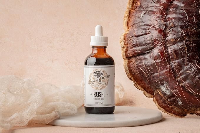 Hodgins Harvest Organic Reishi Tincture | Made with Mushrooms Grown On Our Farm in The USA | Dual Extract | Extra-Concentrated (2 fl oz)-FlexoryFit