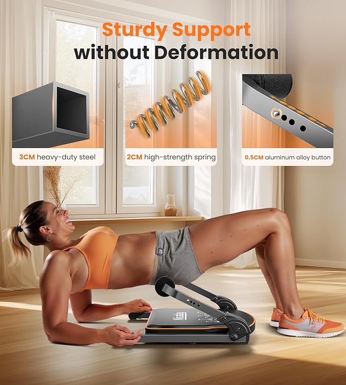 Niceday Ab Workout Equipment, Ab Machine for Stomach Workout, Ab Trainer Machine for Home, Ab Crunch Machine for Home Exercise, Sit Up Machine with Resistance Bands and 330 LBS Weight Capacity-FlexoryFit