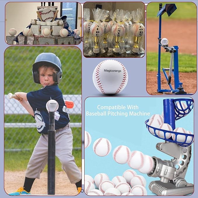 Magicorange Baseball, Foam Baseballs 20 Pack Practice Training Baseballs Unmarked Baseball Soft Toss, Batting, Fielding, Hitting, Pitching-FlexoryFit