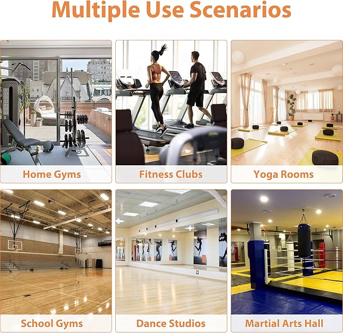 ROOMTEC Workout Mirrors for Home Gym 72"x36"-2PCS, Large Wall Mirror Full Length for Fitness, Yoga, Big Wall Mounted Frameless Glass Mirror for Garage, Dance Studio, Bedroom-FlexoryFit