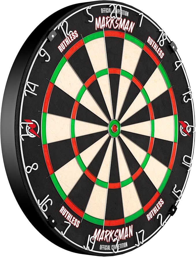 Ruthless Marksman Dart Board | Professional Level Ultra Thin Wire Sisal Dartboard for Steel Tip Darts (DB072)