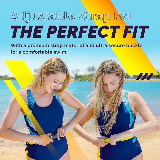 Sunlite Sports Swim Buoy Premium Quality, Highly Visible Waterproof Safety Marine Float Training for Open Water Swimming, for Swimmers, Triatheletes, Kayakers, Snorkelers, Throwable Flotation Device for Adults