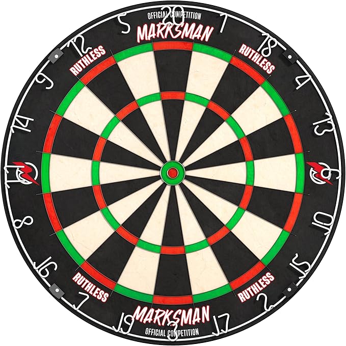 Ruthless Marksman Dart Board | Professional Level Ultra Thin Wire Sisal Dartboard for Steel Tip Darts (DB072)