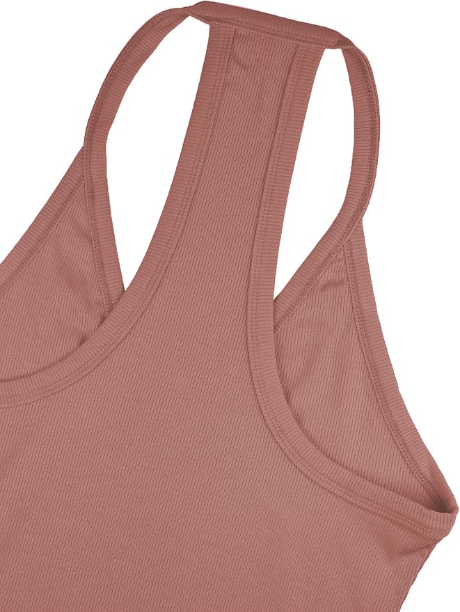 iGENJUN Workout Tops for Women Racerback Basic Tank Summer 2025 Camisole V Neck Slim Fit Ribbed Sleeveless-FlexoryFit