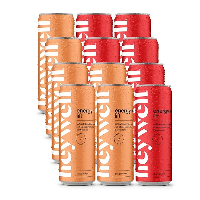 Heywell Sparkling Adaptogenic, Lift Variety Pack, 12 Fluid Ounce (Pack of 12) - Organic, Non GMO, Vegan, Gluten Free, Dairy Free-FlexoryFit