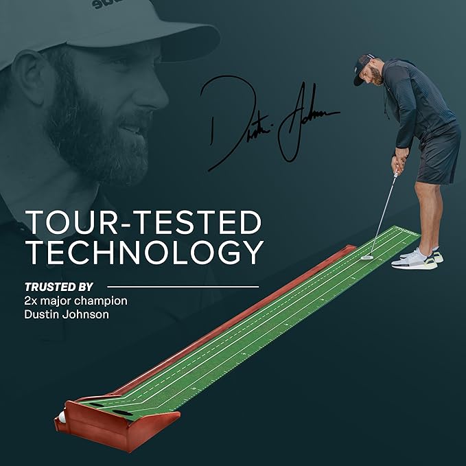 Perfect Practice Golf Putting Mat - Portable Putting Green, Indoor & Outdoor Practice, with Ball Return - Golf Training Aid for Home, Office, Backyard - Golfing Gifts for Men