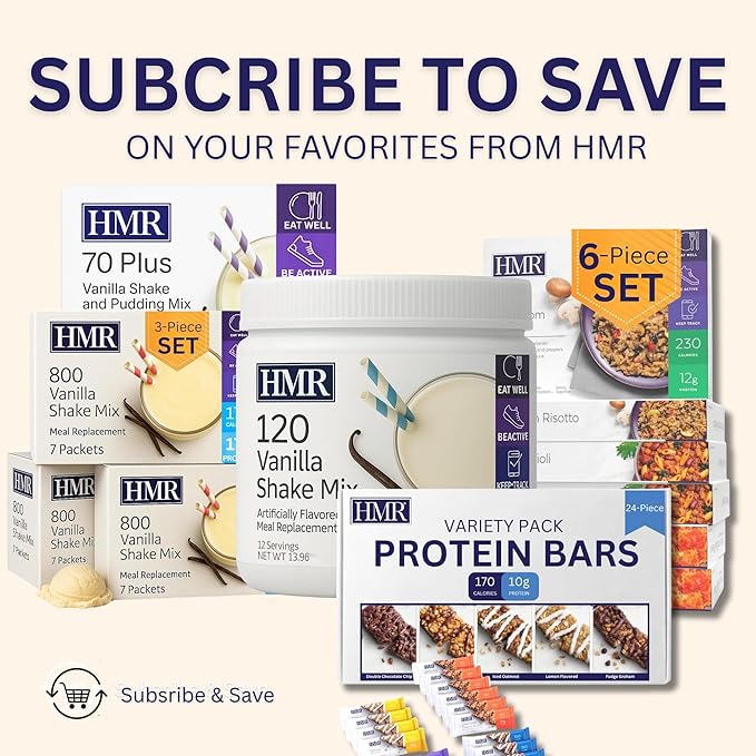 HMR 70 Plus Vanilla Shake & Pudding Mix | Meal Replacement Powder | Lactose-Free | 15g Protein | Supports Healthy Weight Loss | Easy to Make | Low Calorie | 21 Single Serving Packets-FlexoryFit