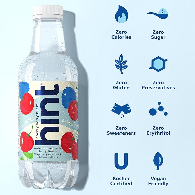 Hint Fruit-Infused Bottled Water, Summer Classics Variety Pack - Sugar Free Flavored Water with Zero Calories, Natural Fruit Essences, and No Artificial Sweeteners - 16 Fl Oz (Pack of 12)-FlexoryFit