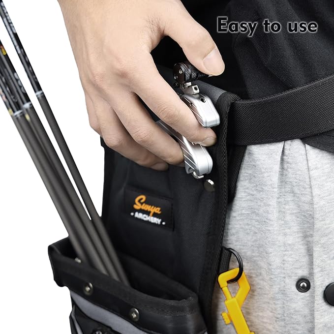 SUNYA X510 Field & Competition Hip Arrow Quiver | 3-Slot Noise-Free Archery Quiver with Sturdy Storage System (42x18cm)
