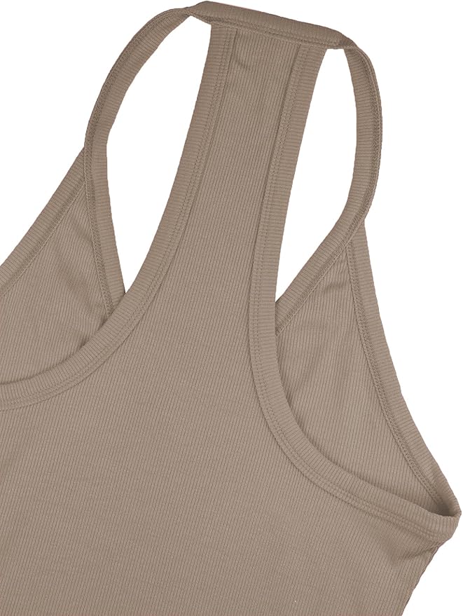 iGENJUN Workout Tops for Women Racerback Basic Tank Summer 2025 Camisole V Neck Slim Fit Ribbed Sleeveless-FlexoryFit