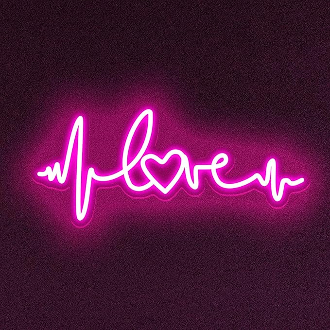 Pink Love Neon Signs for Wall Decor Neon Lights for Bedroom Led Signs Suitable for Birthday Party Valentines' Day Christmas Living Room Kids Wedding Girls Decoration 18.11"X7.87"-FlexoryFit