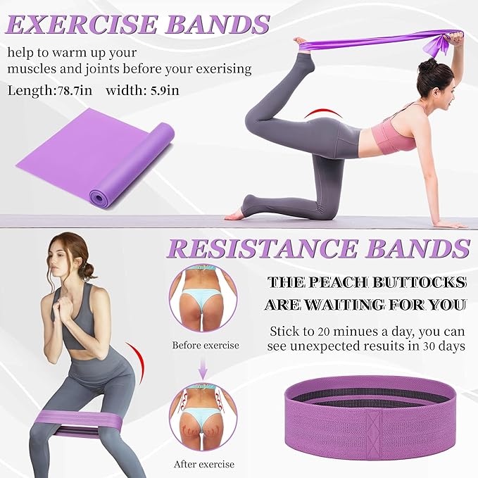 Yoga Wheel Set, Wheel Foam Roller with Back Cracker Roller for Pain Relief & Deep Tissue Massage and Stretching 500lbs Capacity, Trigger Point Therapy Massage Ball, Yoga Blocks 2 Pack with Strap-FlexoryFit