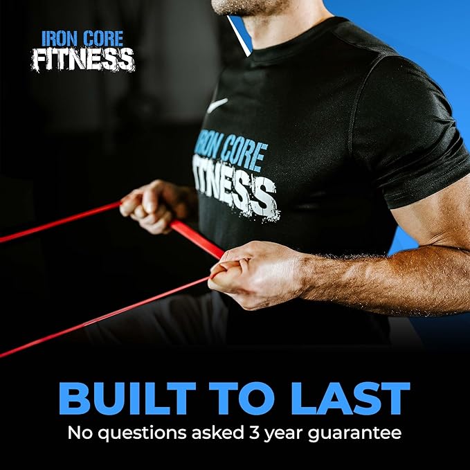 Pull Up Assistance Resistance Bands - Long Loop Power Bands for Men and Women - Strength Power Flexibility Training at Home & Gym - Ebooks & Workout Chart Included by Iron Core Fitness-FlexoryFit