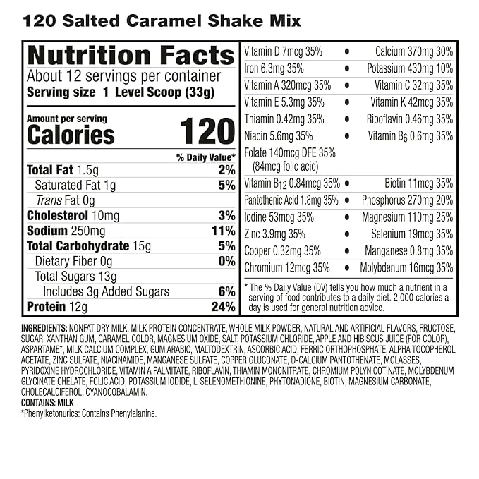 HMR 120 Shake Meal Replacement Powder | Salted Caramel Shake Mix to Support Healthy Weight Loss | 12g of Protein | Nutritional Drink | Low Calorie Food | 12 Servings-FlexoryFit