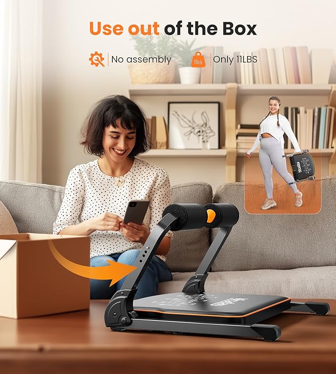 Niceday Ab Workout Equipment, Ab Machine for Stomach Workout, Ab Trainer Machine for Home, Ab Crunch Machine for Home Exercise, Sit Up Machine with Resistance Bands and 330 LBS Weight Capacity-FlexoryFit