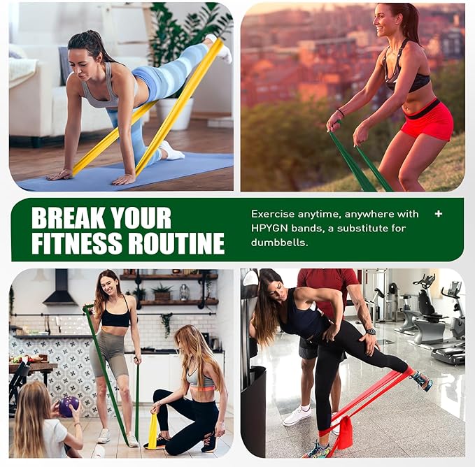 Resistance Bands, Exercise Bands, Physical Therapy Bands for Strength Training, Yoga, Pilates, Stretch Elastic Band with Different Strengths, Workout Bands for Home Gym-FlexoryFit