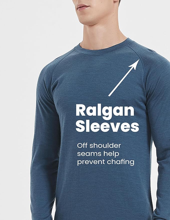 Iguana Mens 100% Merino Wool Base Layer Sets for Ski Lightweight Thermal Underwear-FlexoryFit