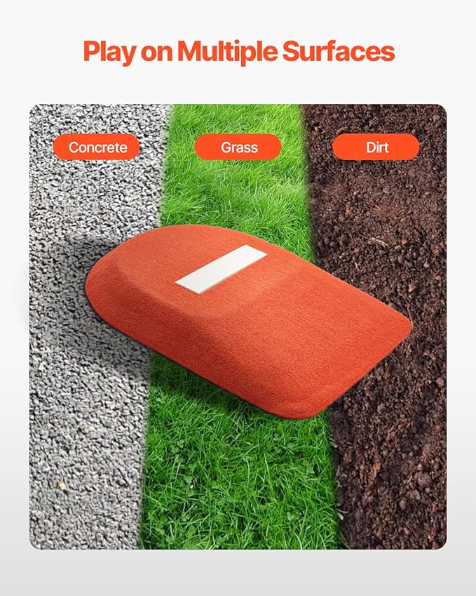 VEVOR Pitching Mound, Baseball Game Mound, Indoor/Outdoor Pitching Practice and Training Equipment, Softball Pitching Aids with Antifade Turf and Pitching Rubber