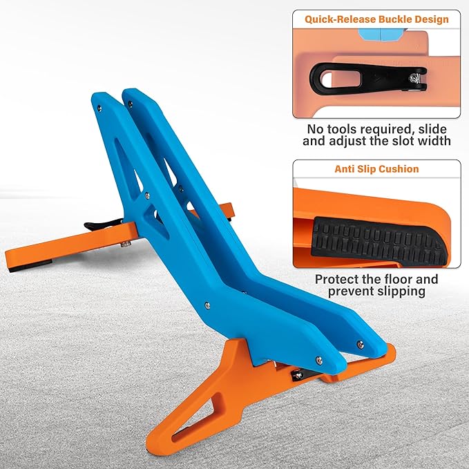 Adjustable Bike Parking Stand Fits 16-29 Inch Bicycles, Compatible with 23c-3.0 Tire Width – Heavy-Duty Plastic, Easy Installation, Stylish Two-Tone Design (Blue&Orange)
