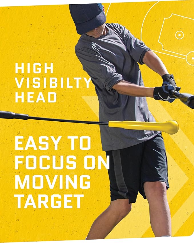 SKLZ Hurricane Batting Swing Trainer for Baseball & Softball - Durable Swing Arm - 4 Power Band System - High-Visibility, Anti-Dent Target Ball Head - Screw-in Base Legs, Metal Stakes & Carry Bag-FlexoryFit