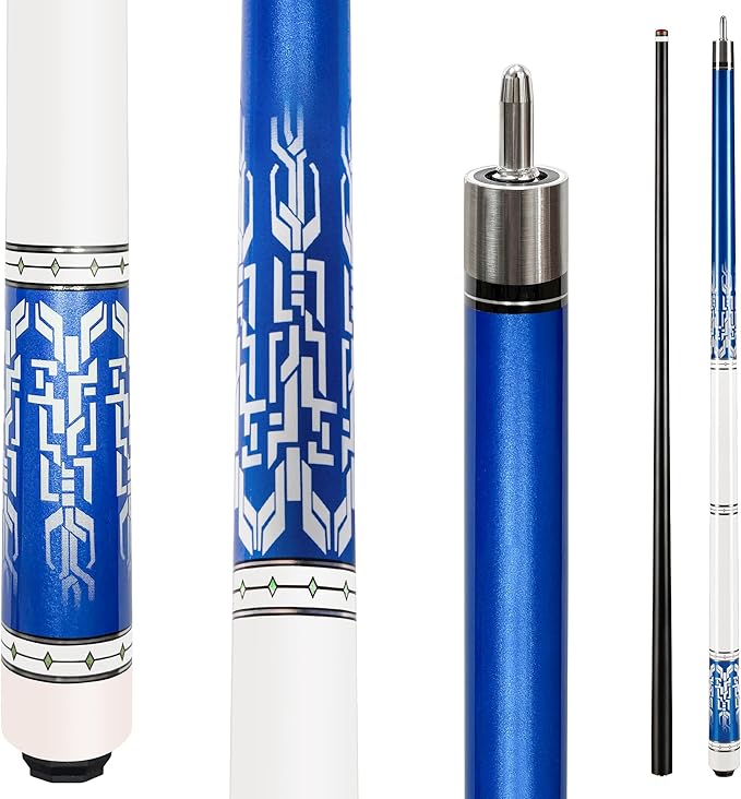 HomeSeason Glass Fiber Pool Cue 58" Professional Pool Stick 12.7mm 4-Layer Tip Low Deflection Cue Stick, 3 * 8/8Joint Pin, Ultra-Smooth, Billiard Cue Sticks-FlexoryFit