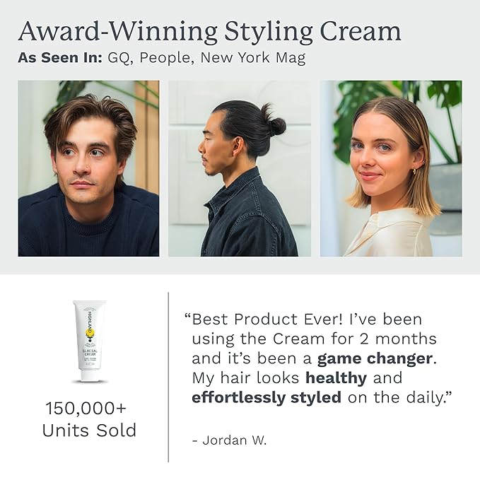 Highland Glacial Cream - Versatile hair styling cream that smooths, de-frizzes, texturizes & boosts curls. Natural, plant-derived, & made for all hair types. (2.5 oz)-FlexoryFit