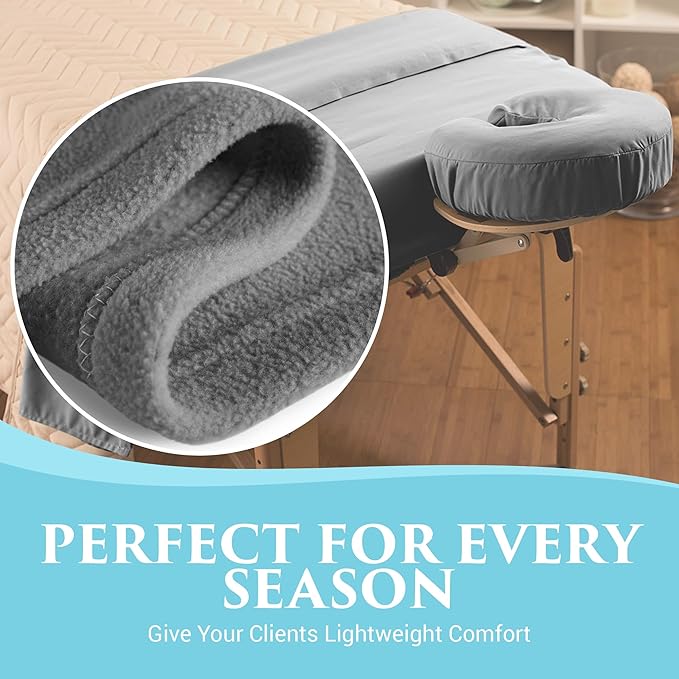 NRG Polar Fleece Blankets Fleece Massage Table Blanket - 60" x 86" - Grey - Ultra Soft, Warm & Comfortable - Lightweight Blanket Perfect for Most Massage Tables - Machine Washable