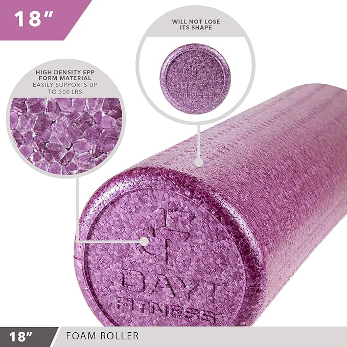 High-Density Round Foam Rollers - 4 Size and 8 Color Options - Massage Rollers for Stretching, Deep Tissue and Myofascial Release-FlexoryFit