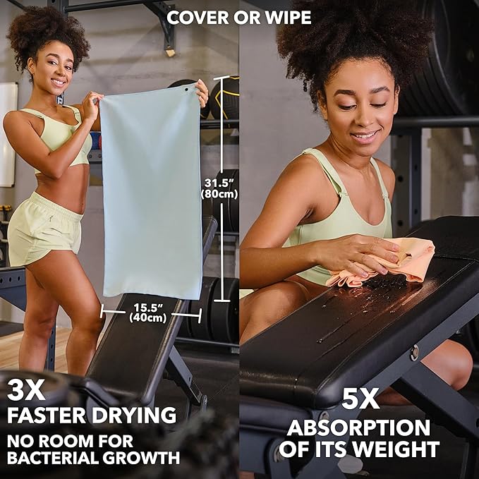 Microfiber Workout Towels - Quick Dry, Highly Absorbing, Odor-Free, for Women & Men - Gym Sweat Sports Towel for Hot Yoga, Tennis, Running, Exercise, Working Out, Camping, Set of 5 Pastel-FlexoryFit