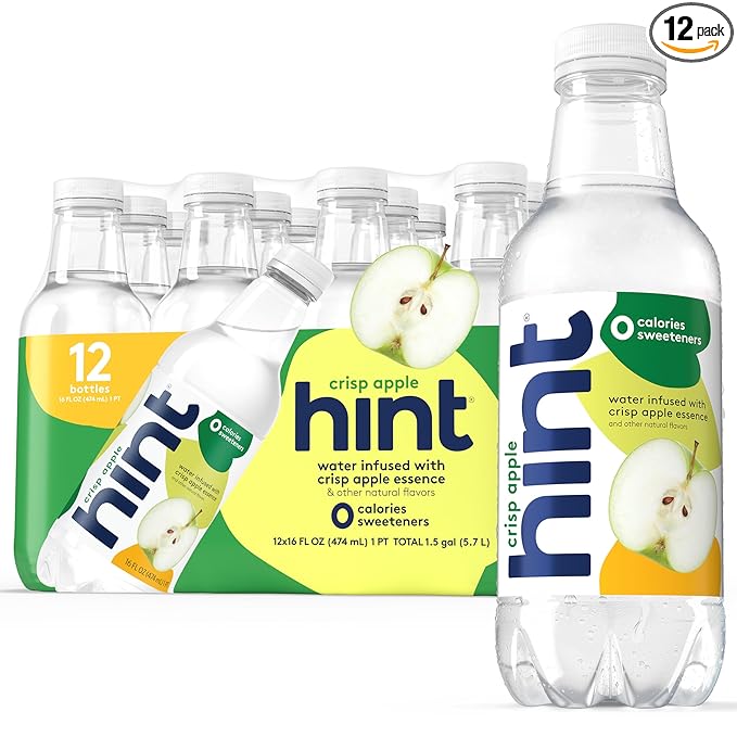 Hint Fruit-Infused Bottled Water, Crisp Apple - Sugar Free Flavored Water with Zero Calories, Naturally Flavored, and No Artificial Sweeteners - 16 Fl Oz (Pack of 12)-FlexoryFit