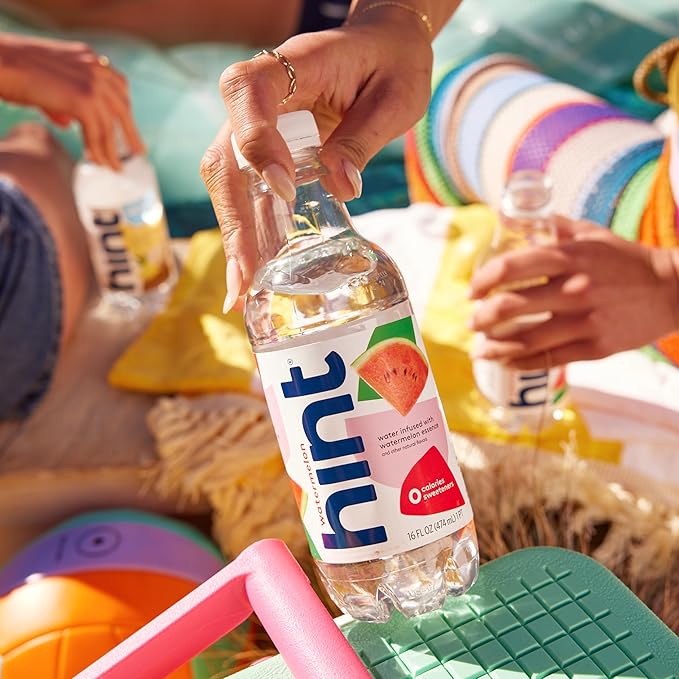 Hint Fruit-Infused Bottled Water, Watermelon - Sugar Free Flavored Water with Zero Calories, Naturally Flavored, and No Artificial Sweeteners - 16 Fl Oz (Pack of 12)-FlexoryFit
