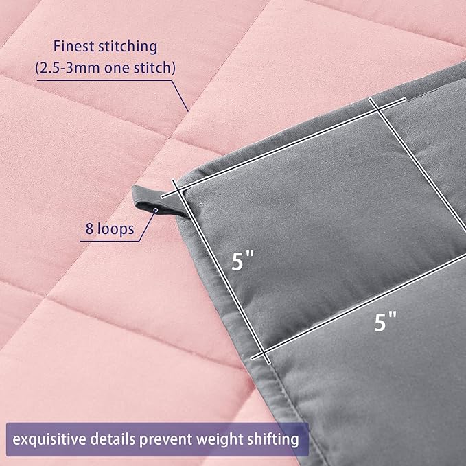 King Size Weighted Blanket for Adults (20 lbs, 80โ x 87โ, Pink Grey) Cooling Heavy Blanket for Sleeping Perfect for 190-210 lbs, Breathable Blanket for Adults & Couple All Season, Machine Washable