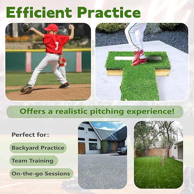 PROLEE Pitching Mound, 6.5 Inch Pitchers Mound with Antifade Turf, Pitching Mounds for Baseball, Portable Design with Easy Carrying