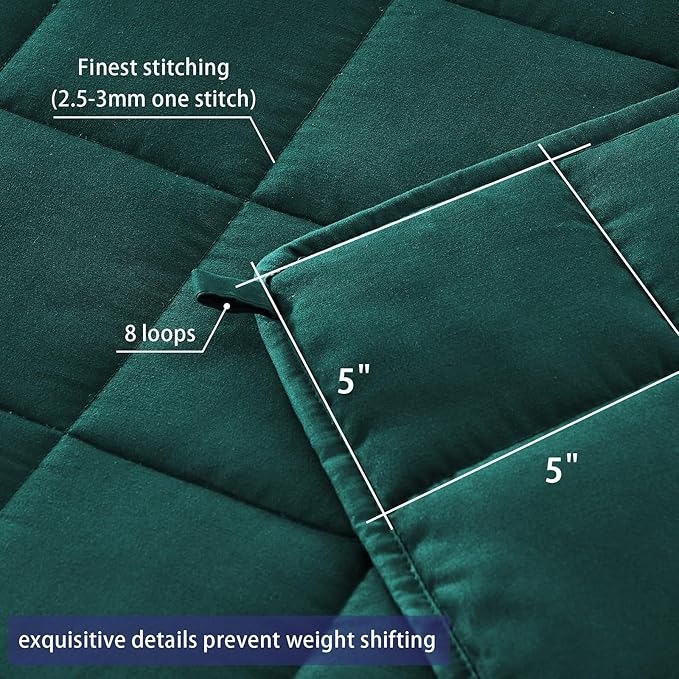 King Size Weighted Blanket for Adults (30 lbs, 80โ x 87โ, Dark Green) Cooling Heavy Blanket for Sleeping Perfect for 290-310 lbs, Breathable Blanket for Adults & Couple All Season, Machine Washable