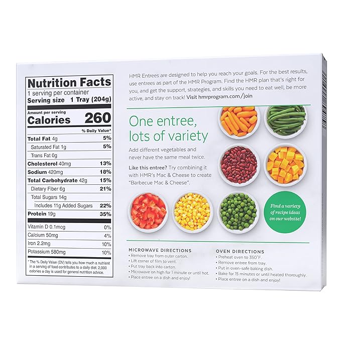 HMR Chicken with Barbecue Sauce Entrée | Pre-packaged Lunch or Dinner | Ready to Eat | 19g of Protein | Low Calorie Food | 7.2oz Serving per Meal | Pack of 6-FlexoryFit