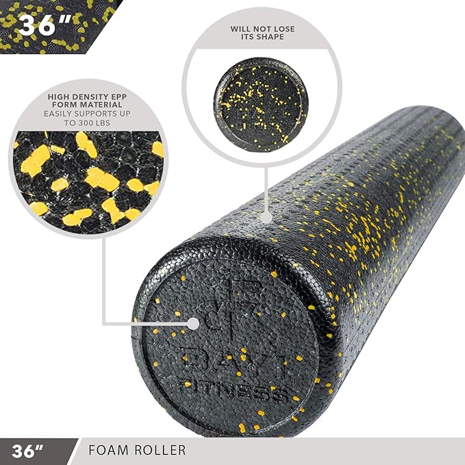 High-Density Round Foam Rollers - 4 Size and 8 Color Options - Massage Rollers for Stretching, Deep Tissue and Myofascial Release-FlexoryFit